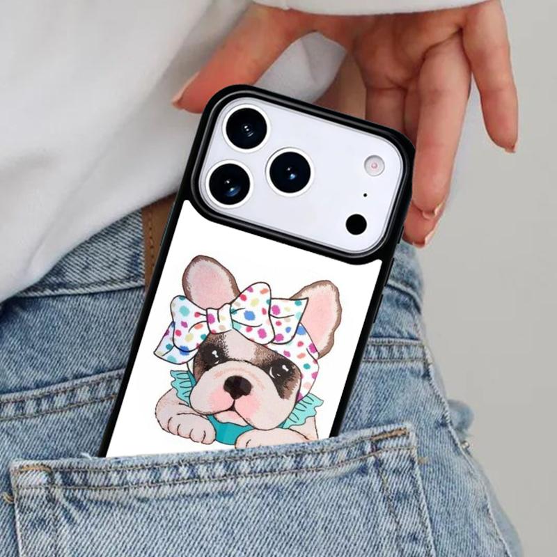 Pug Dog French Bulldog Phone Case for iPhone 17ProMax 12 13 14 15 16e 17 Pro Max Plus Air Cover