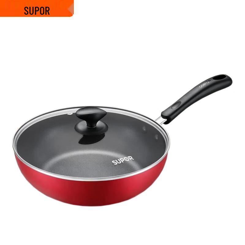 Supor 28cm Non-stick Cast Iron Stir-fry Wok for Gas Stoves