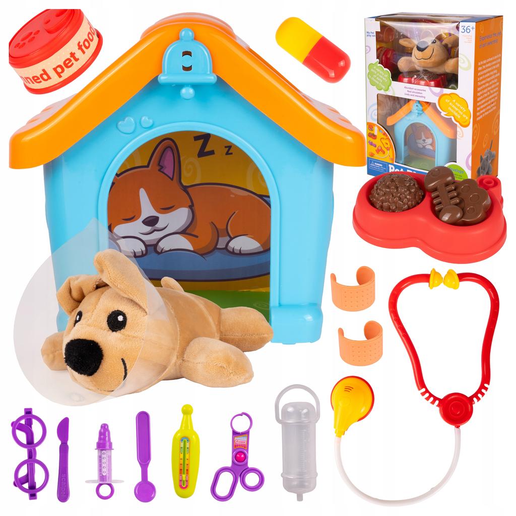 [PACZB] Small Veterinarian Dog with Kennel and Accessories 19 pcs Z3073
