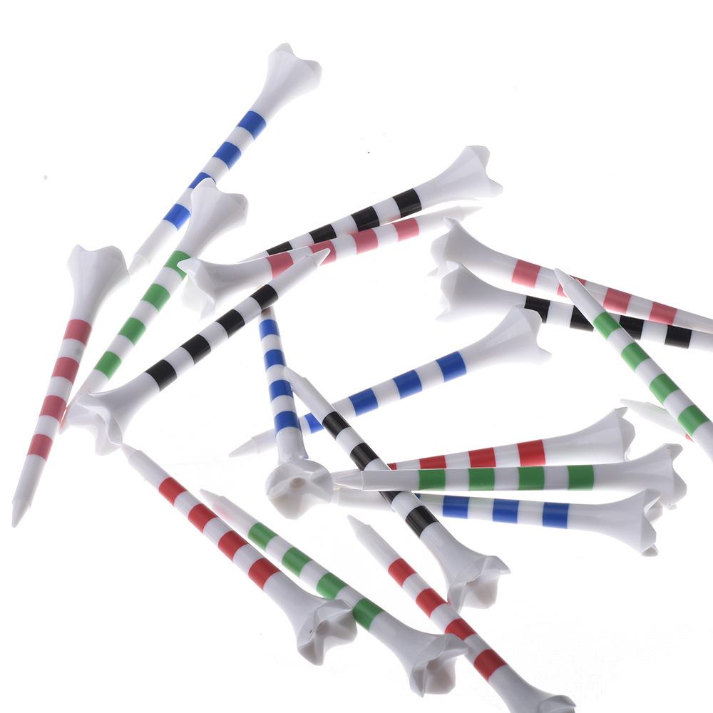 20er-Pack gestreifte 4-Zacken-Kunststoff-Golf-Tees