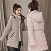 Winter new cotton-padded clothes women's medium and long slim-fitting thickened cotton-padded clothes hooded waist with down cotton-padded jacket