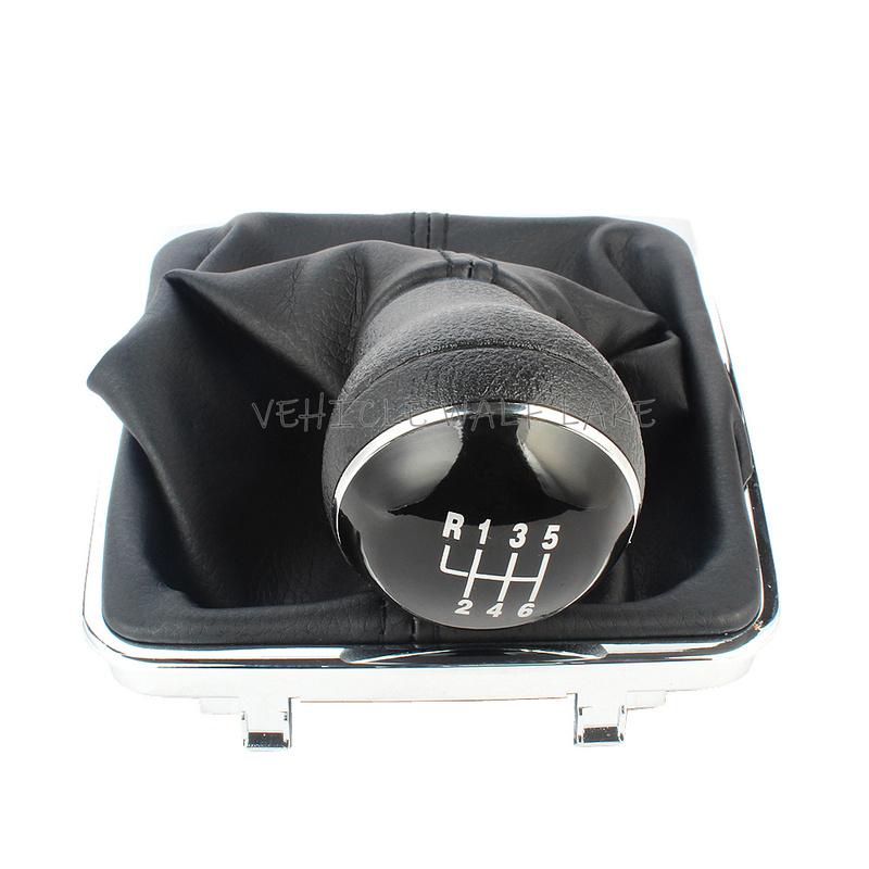 For VW Passat B7 2011 2012 2013 2014 2015 Car-Styling 5 / 6 Speed Gear Stick Lever Shift Knob With PU Leather Boot