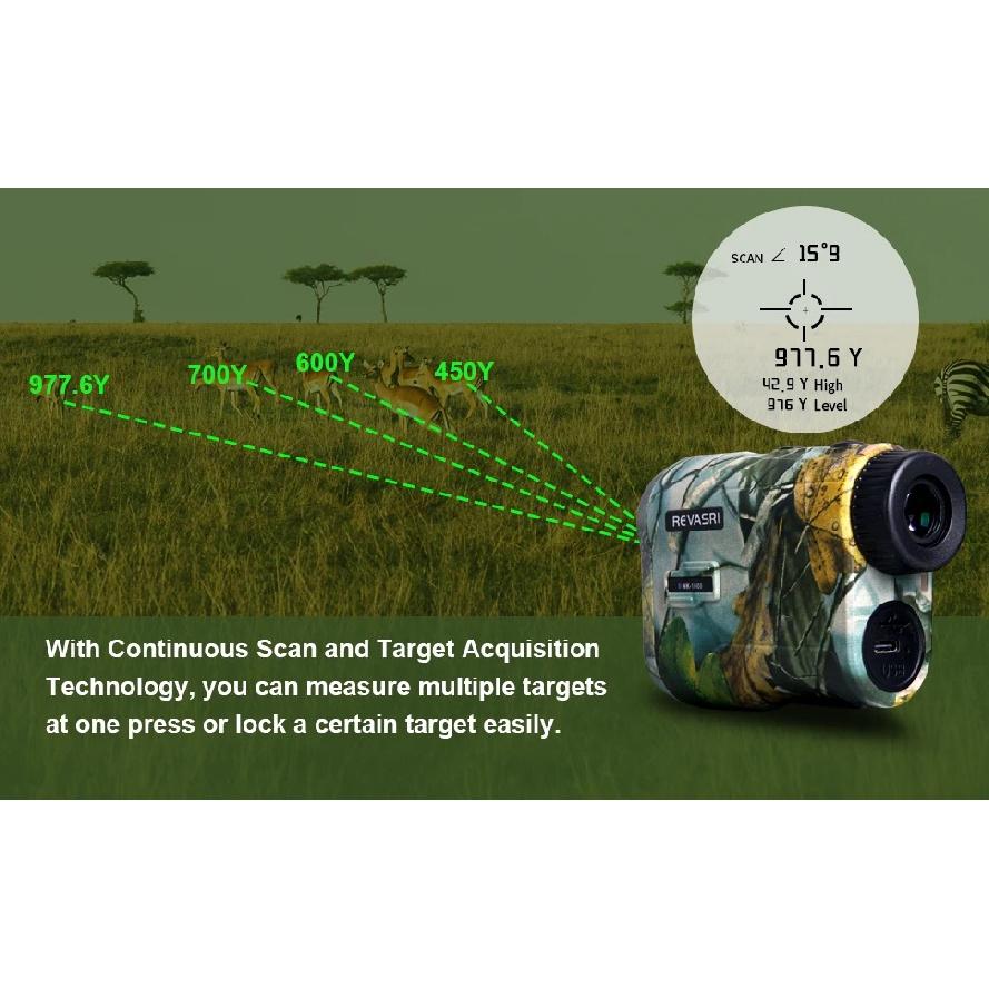 REVASRI 600/1000m Multi-function Laser Rangefinder for Golfing and Hunting with Range and Speed Mode Hunting Durable Lightweight