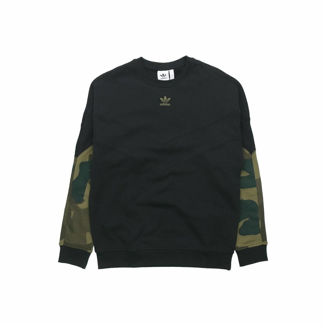 adidas Originals Crewneck Pullover American Retro Sweatshirt for Men, Black XS