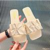 Ladies' Cool Slippers for Outdoor Wear In Summer 2025 Versatile Casual Simple Comfortable Pleated Flat Heeled One-piece Slippers