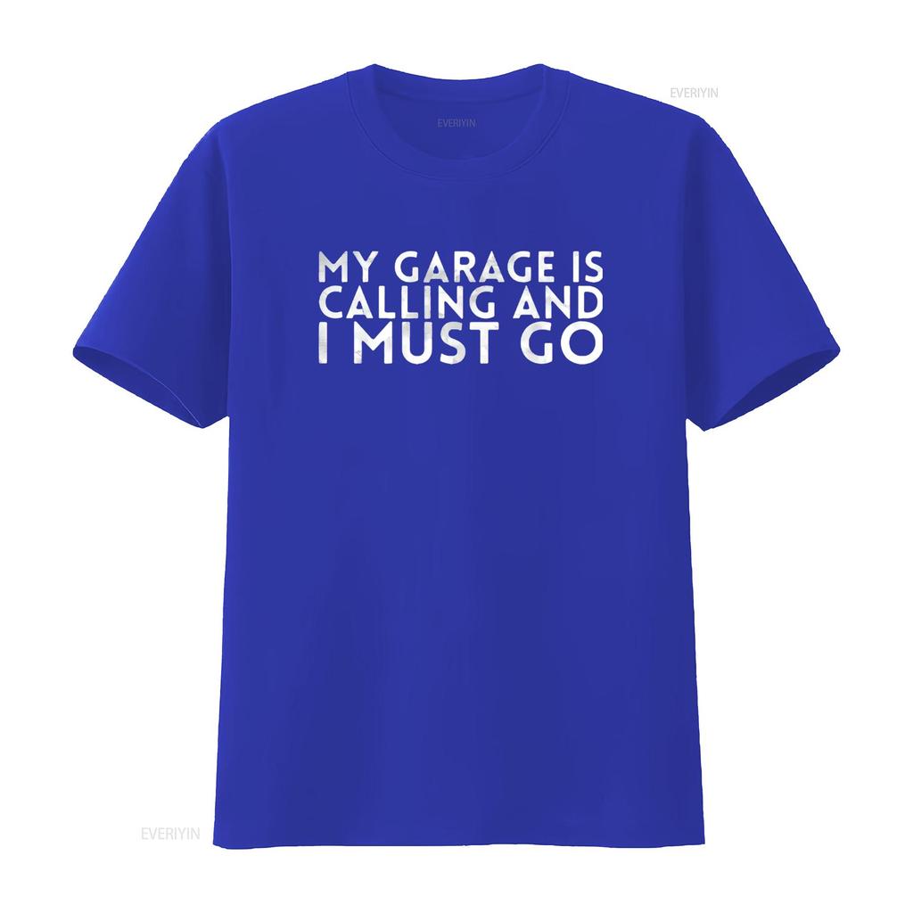Mens My Garage Is Calling And I Must Go Design For Mechanics T Shirt Black Large Vintage Washed Unisex Fashion Homme Soft