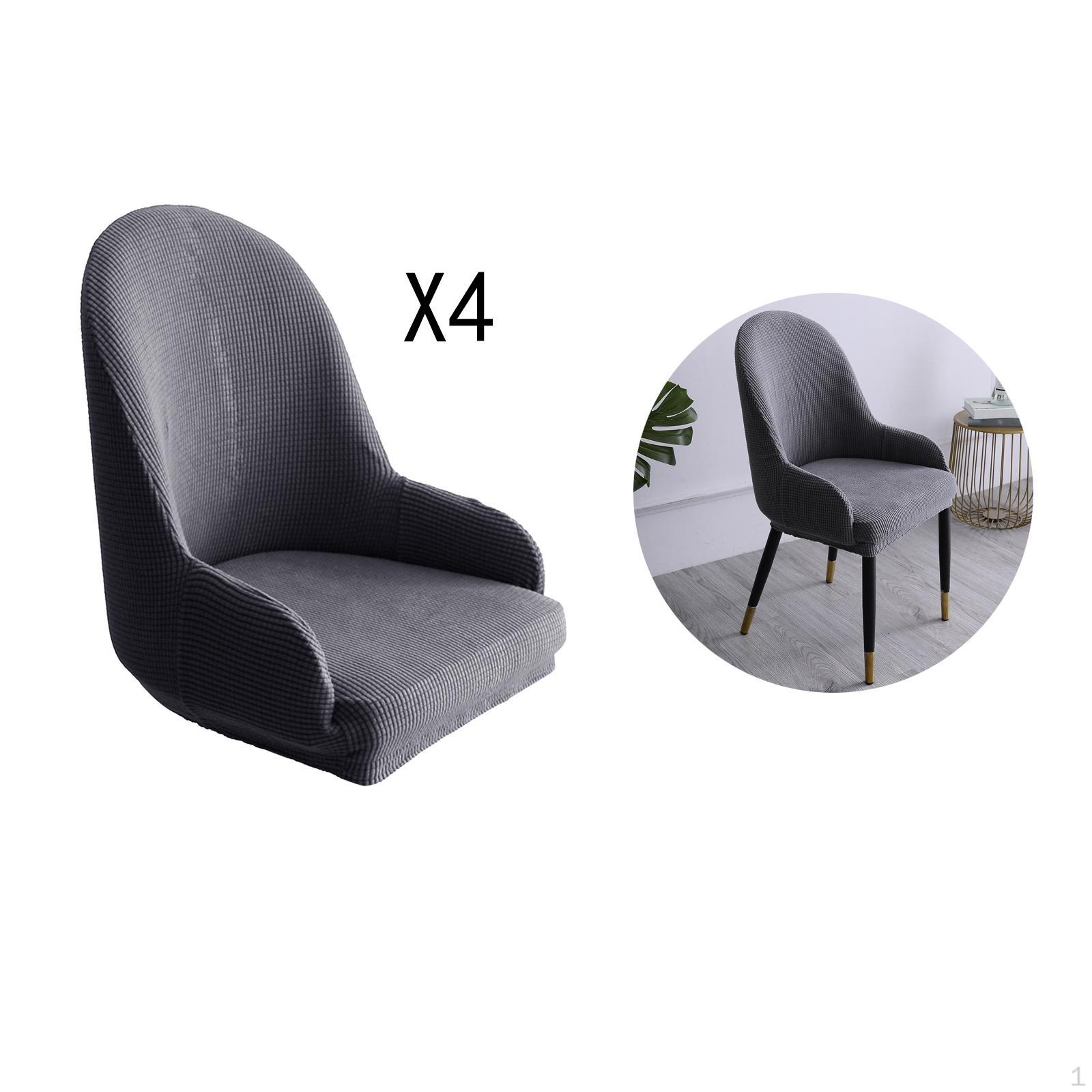 

Wing Back Dining Cover Reusable Protective Seat Covers Cafe Decor - gray, multi