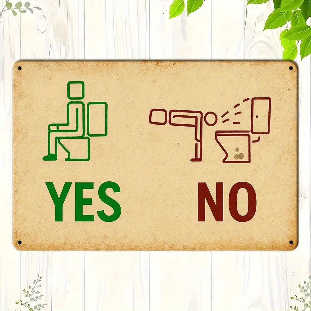 Funny Vintage Toilet Metal Sign, 12x8 Inch.