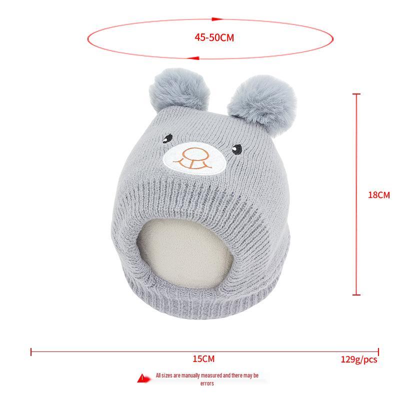 New Bear Kids' Knitted Winter Hat with Ear Protection & Scarf