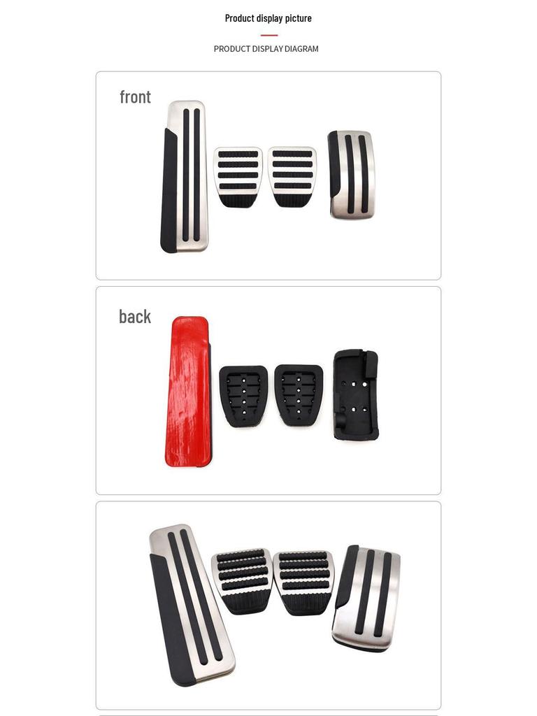 Non-Slip Decorative Pedal Set for Nissan Qashqai - Accelerator, Brake, and Rest