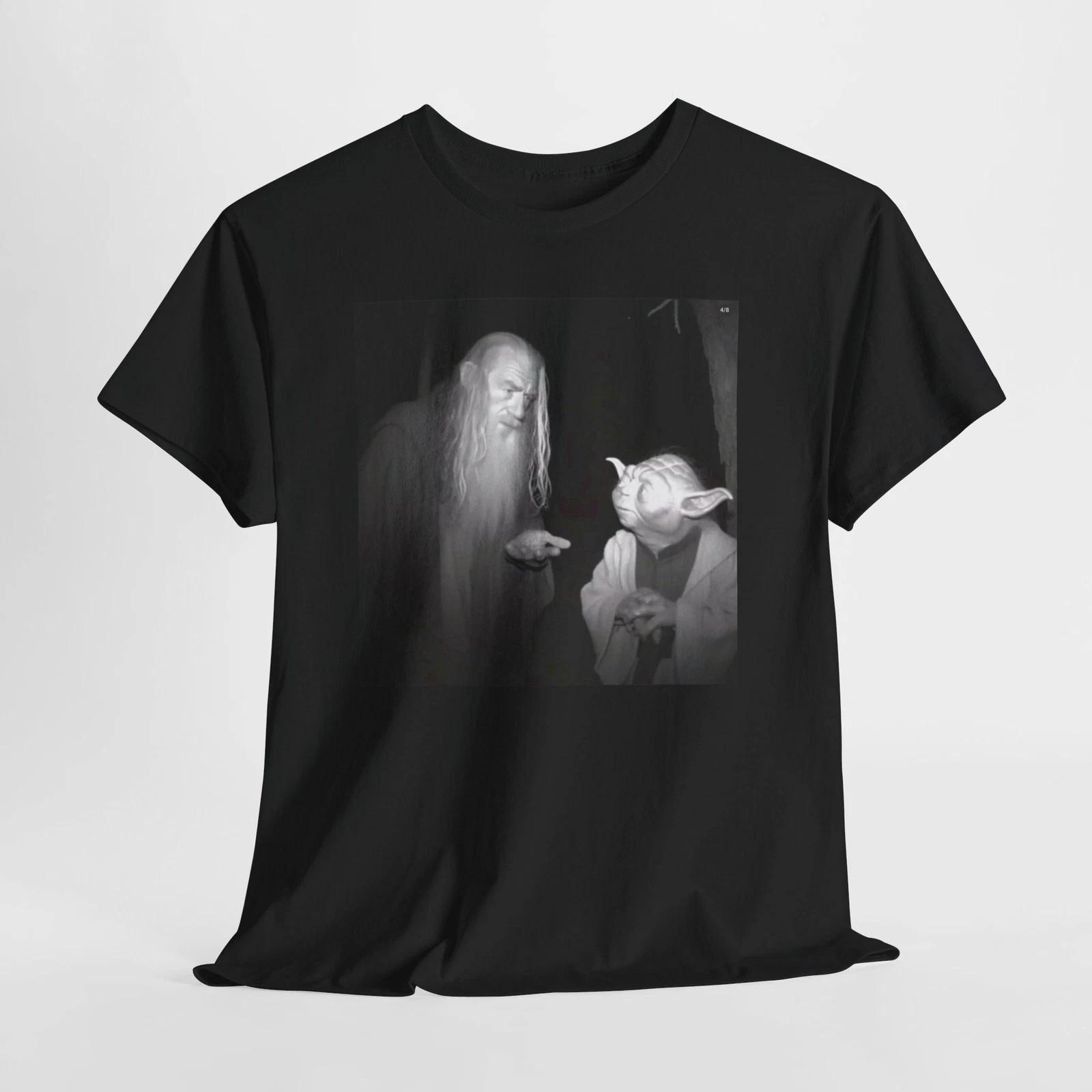 LOTR Gandalf and Yoda Star Wars shirt funny novelty L