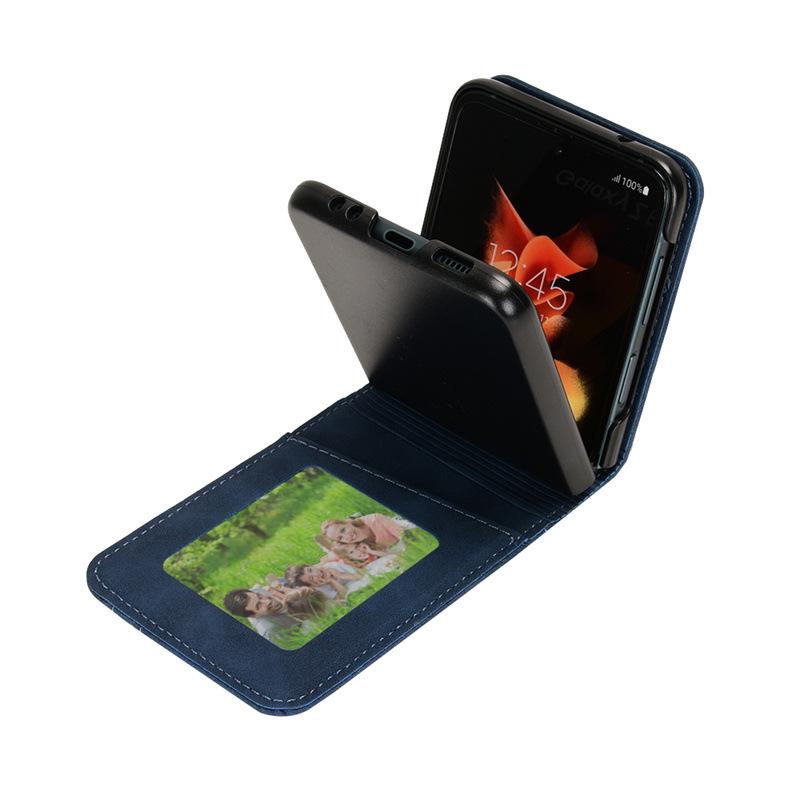 Geeignet für Motorola Razr 60/50/40 Ultra Handyhülle mit Kartenfach, 70u halb geteilte faltbare Lederhülle