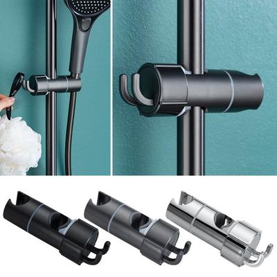 Universal Round Pipe Shower Head Holder Adjustable Rotatable Sprayer Fixed Base Clamps Replacement Showerhead Clip-on Bracket