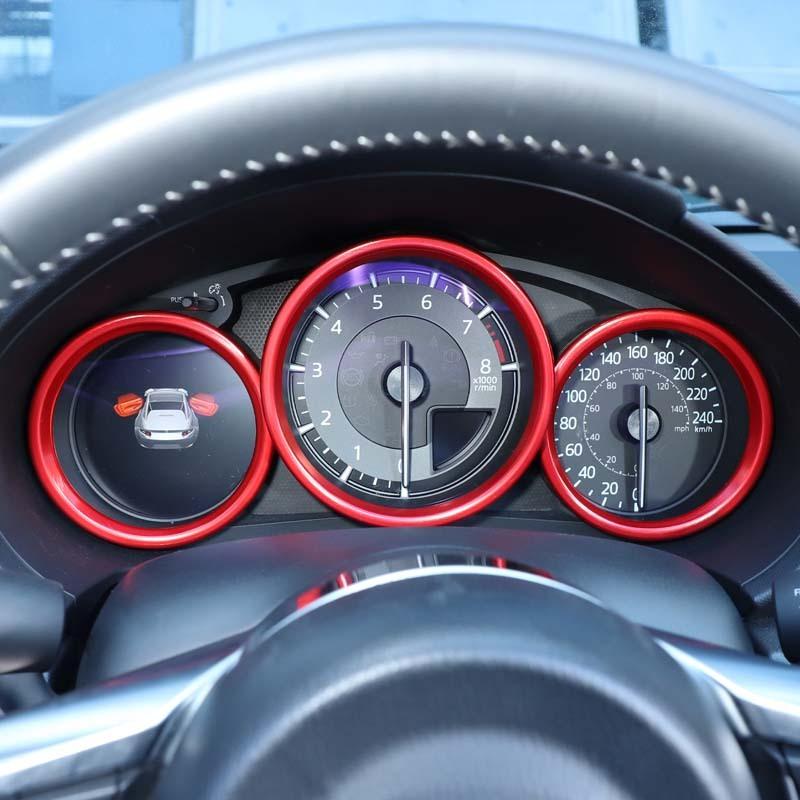 For Mazda MX-5 2016-2025 Aluminum Alloy Car Front Dashboard Decoration Frame Dial Ring Edge Styling Trim Auto Accessories