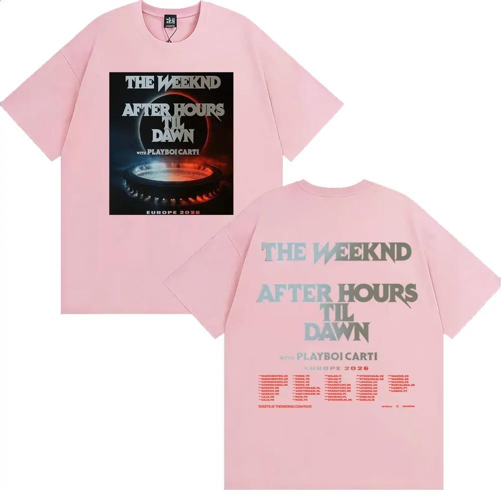 The Weeknd After Hours Til Dawn x Playboi Carti Europe 2026 Tour Dates TShirt Unisex Casual 100 Cotton Short Sleeve TShirt