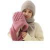 Plush Winter Hat and Scarf All In One Women's Electric Bike Windproof Hat Northeast Winter Cold Proof Knitted Warm Hat Trend