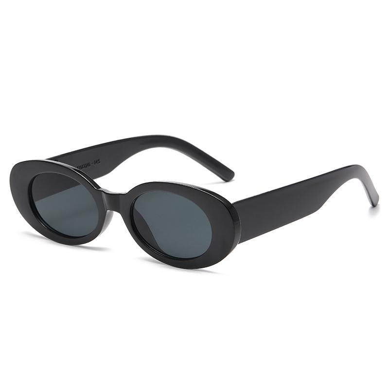 

Latest Y2K Vintage Round Sun Glasses Oval Shape Frame Wide Mirror Leg Design Eyeglasses Uv400 Protection Sunglasses Women pictures show