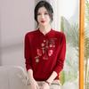 Hot autumn and winter thickened sweater, new cheongsam neck knitted sweater bottoming shirt