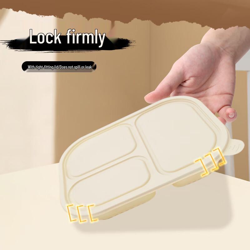 Jiwanggu Biodegradable 3-Compartment Disposable Meal Boxes