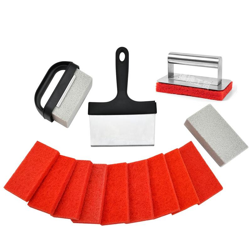 Special for barbecue cleaning brush, cleaning shovel, cleaning stone scouring cloth multi-functional combination decontamination cleaning utensils