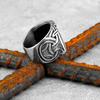 Stainless Steel Jewelry Vintage Nordic Viking Compass Symbol Runes Rings for Men Domineering Cool Nordic Rune Amulet Rings