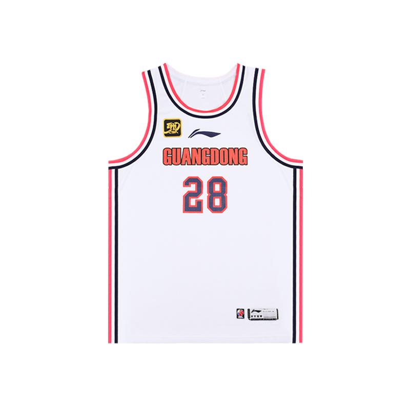 Li Ning CBA Series Letter Number Round Neck Comfortable Breathable Versatile Basketball Jersey Men Jersey Standard-White AAYU685-1