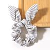 Striped Rabbit Ear Bow Headband - Pure Cotton Korean Style Elastic Hair Tie