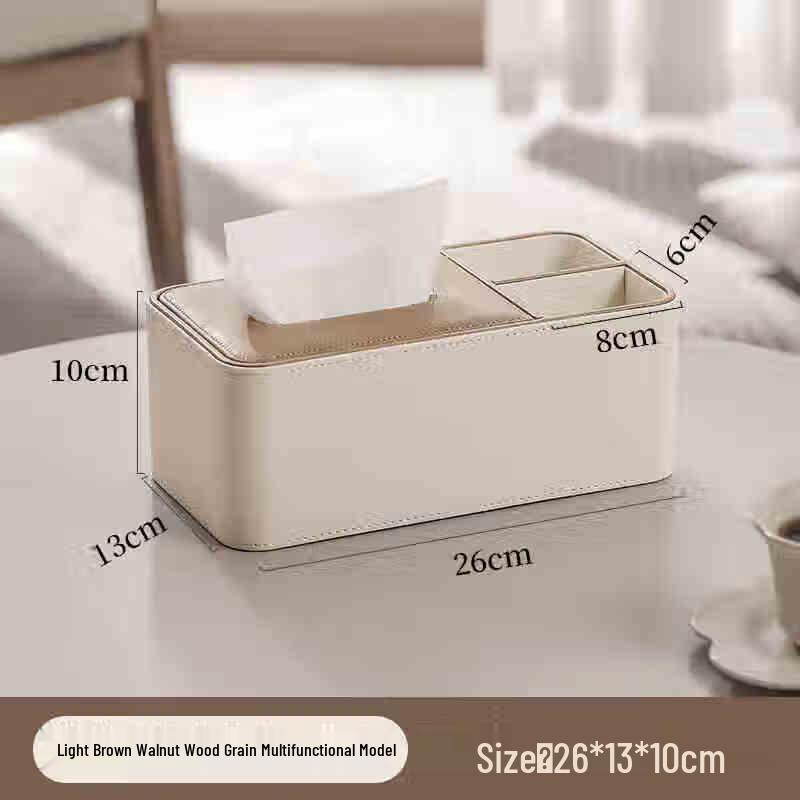

Multifunctional Faux Leather Desktop Tissue Box