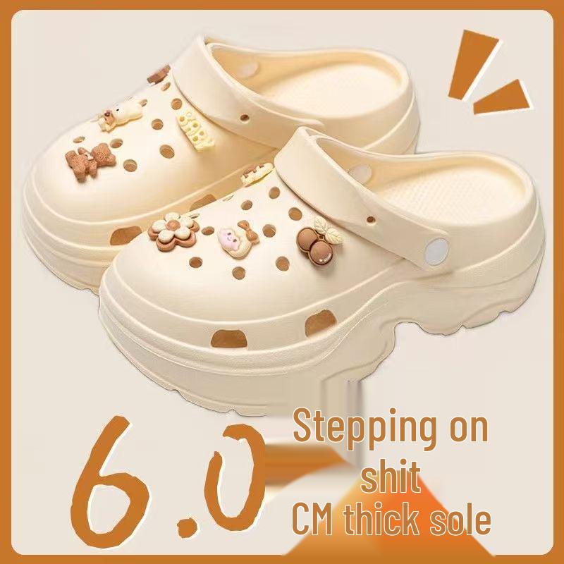 EVA Women's Height-Boosting Summer Clogs - Thick-Soled Beach Sandals for Petite Outdoor Use.