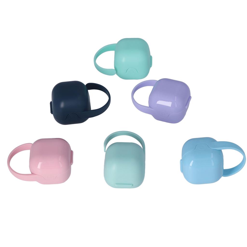 6 Pcs Pacifier Case for Baby Safe Nontoxic Six Colors PP Pacifier Holder Case with Carrying Loop