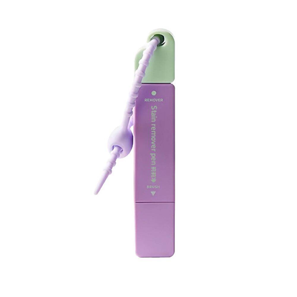 12ml Stain Remover Pen With Brush Head Double Head Oil Remover Stick Instant Portable Water-free Stain Remover Purple