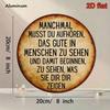 Vintage Metal Wall Art Round Sign German Quote Decor for Living Room