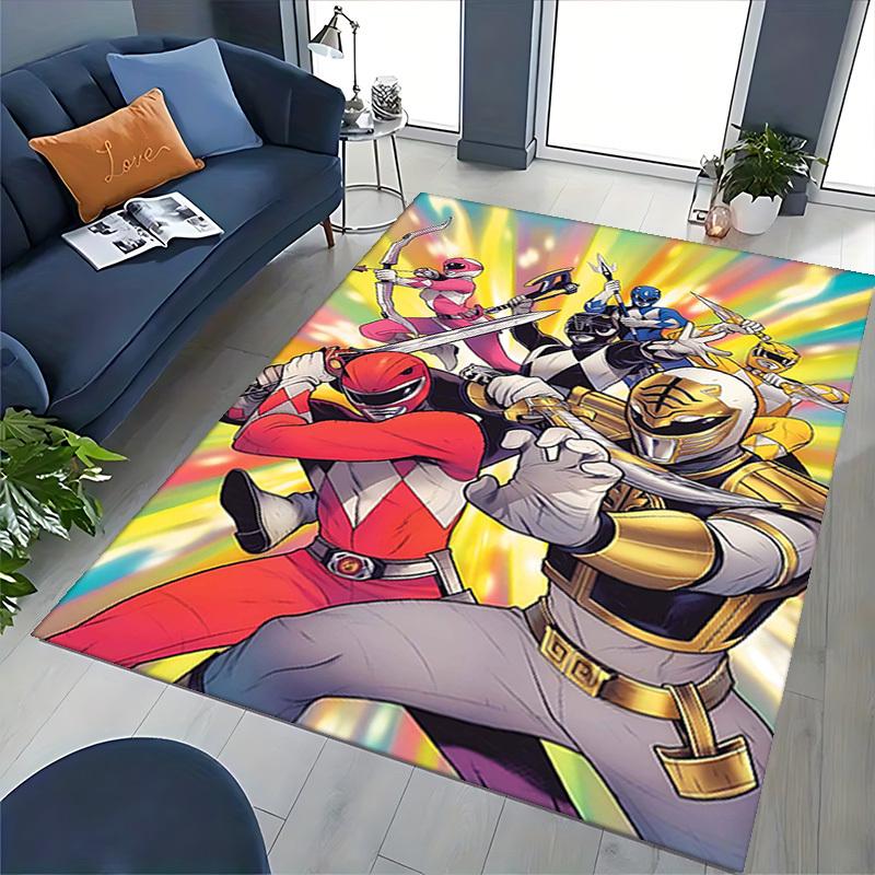 1pc Power Rangers Red Ranger Chair Mat - Anime Cartoon Design, Non-Slip Carpet for Office, Home Decor, Living Room, Bedroom, Game Room - Perfect Gift