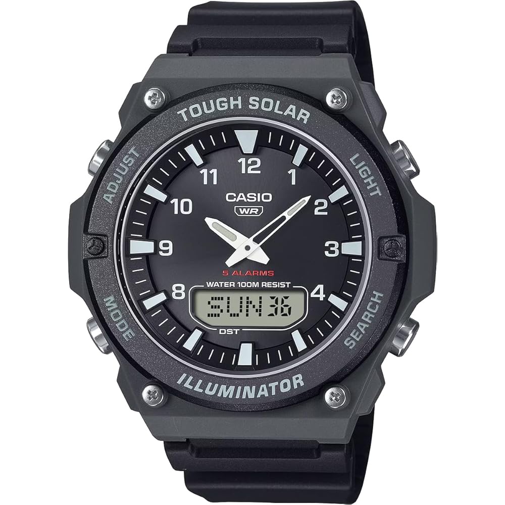 Casio Standard Tough Solar Analog-Digital Quartz Watch AQ-S820W-1AV Men s Black Overseas Model