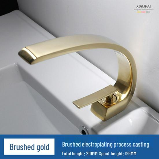 Robinet de lavabo de salle de bain en laiton canon de fusil avec robinet chaud et froid pour lavabos et plans de travail.