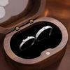 Sterling Silver Cat & Puppy Couple Rings: Cute, Simple Design for Students