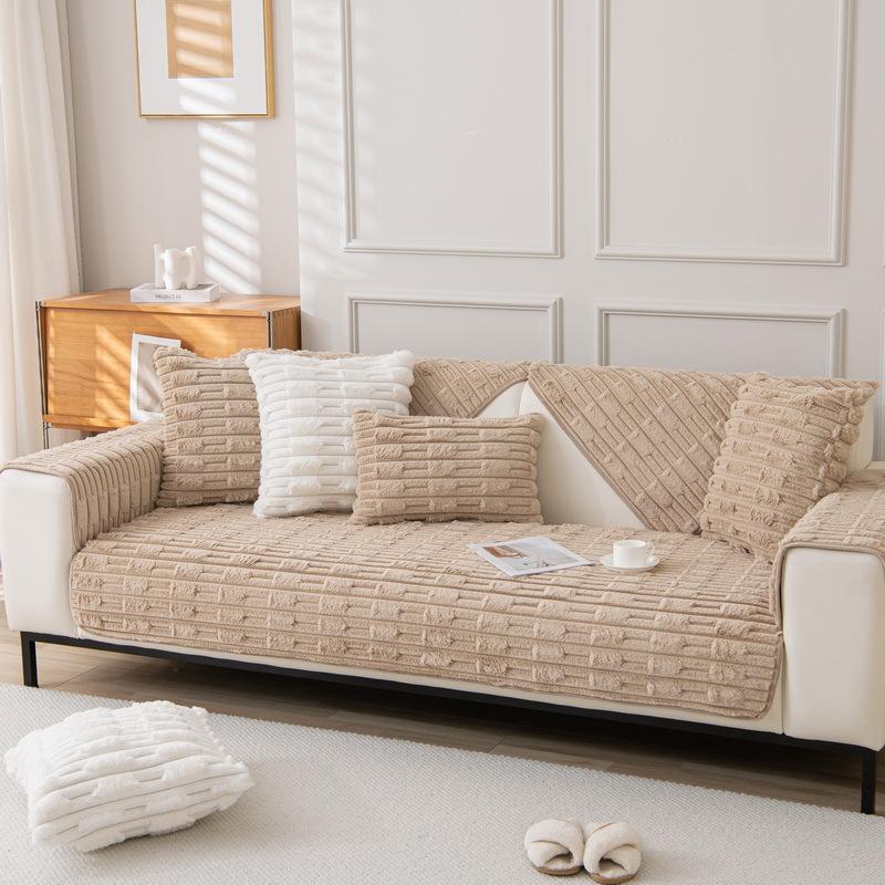 New Autumn and Winter Sofa Cushions, Plush Sofa Cushions, Thickened Warm Sofa Towels, Winter Simple Warm Sofa Cushions
