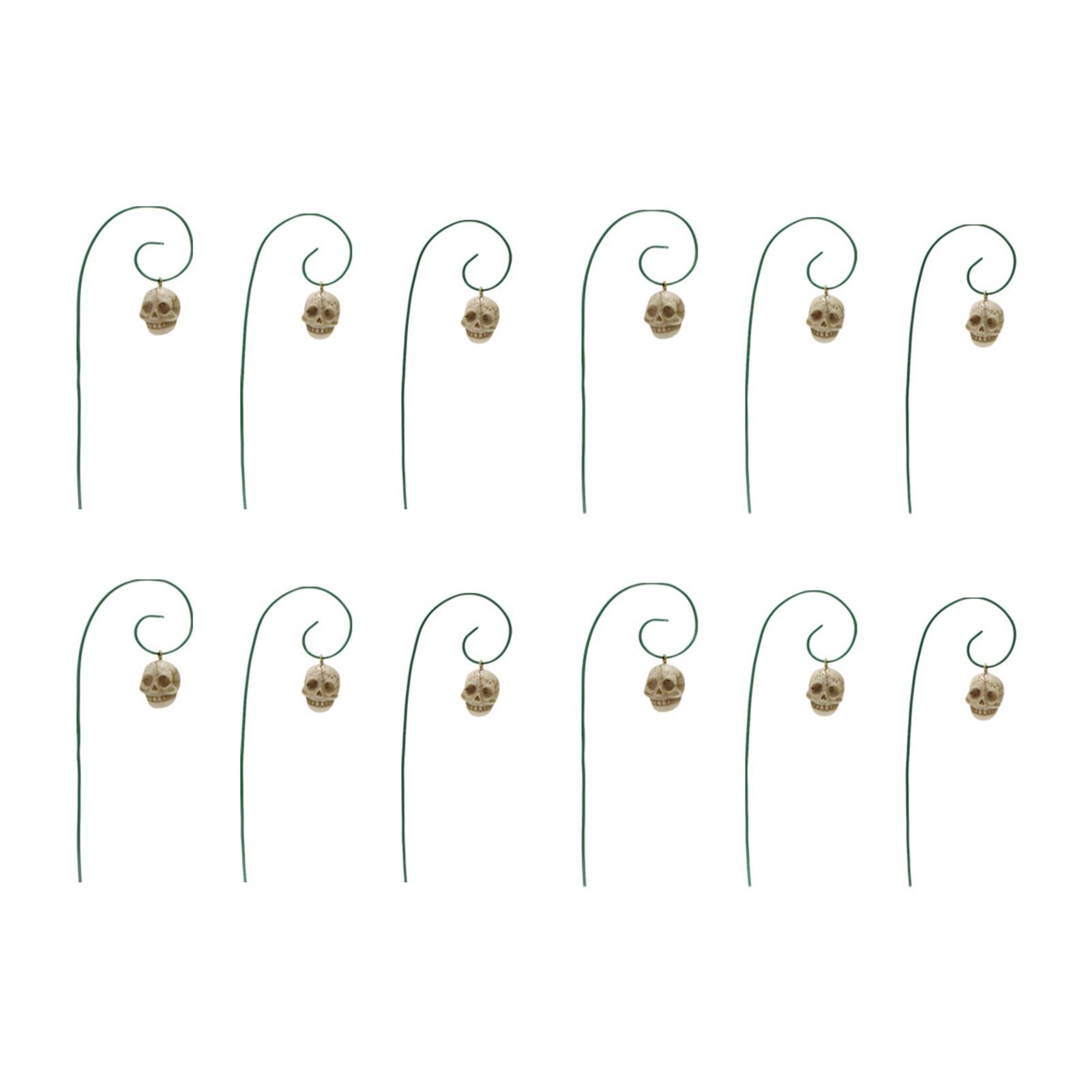 

12pcs Skeleton Head Ground Stake Decor Dark Gothic Style Spooky Skull Ornament Suitable for Garden Yard Ornaments