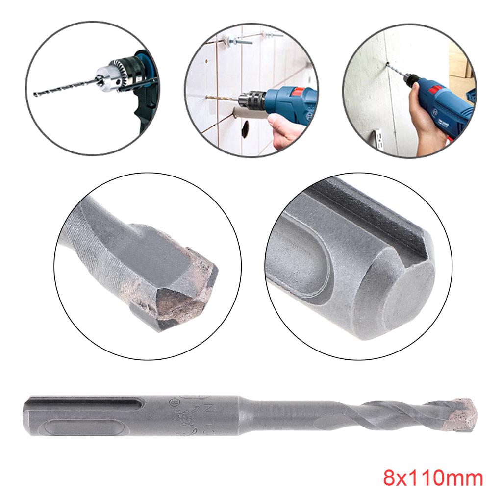 Buy 8x110mm Round Shank Rotary Hammer Concrete Masonary Drill Bit for
