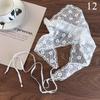 Triangle Lace Face Hair Head Wrap Scarf Women Accessories Neck Decoration Neckwear Handkerchief Headband Shawl Scarves White