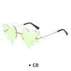 Fashion Rimless Sunglasses Flame Unique Big Love Heart Eyewear Luxury Brand Designer Vintage Sun Glasses Shades UV400 Eyewear