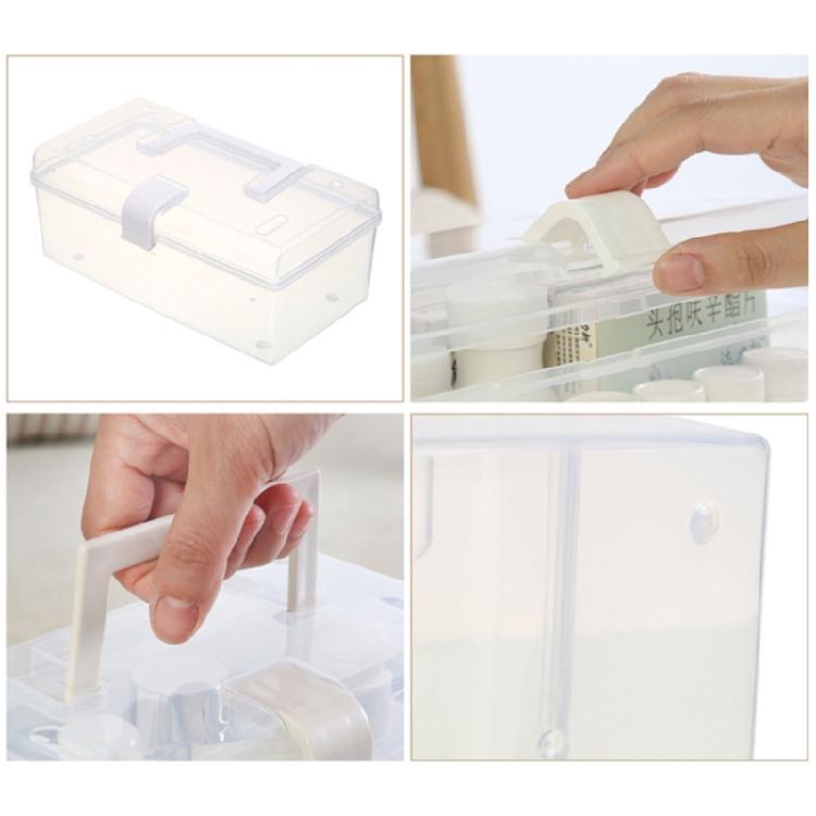 Tragbare durchsichtige Aufbewahrungsbox mit Griff Medizinwerkzeug Werkzeug-Organisationskoffer