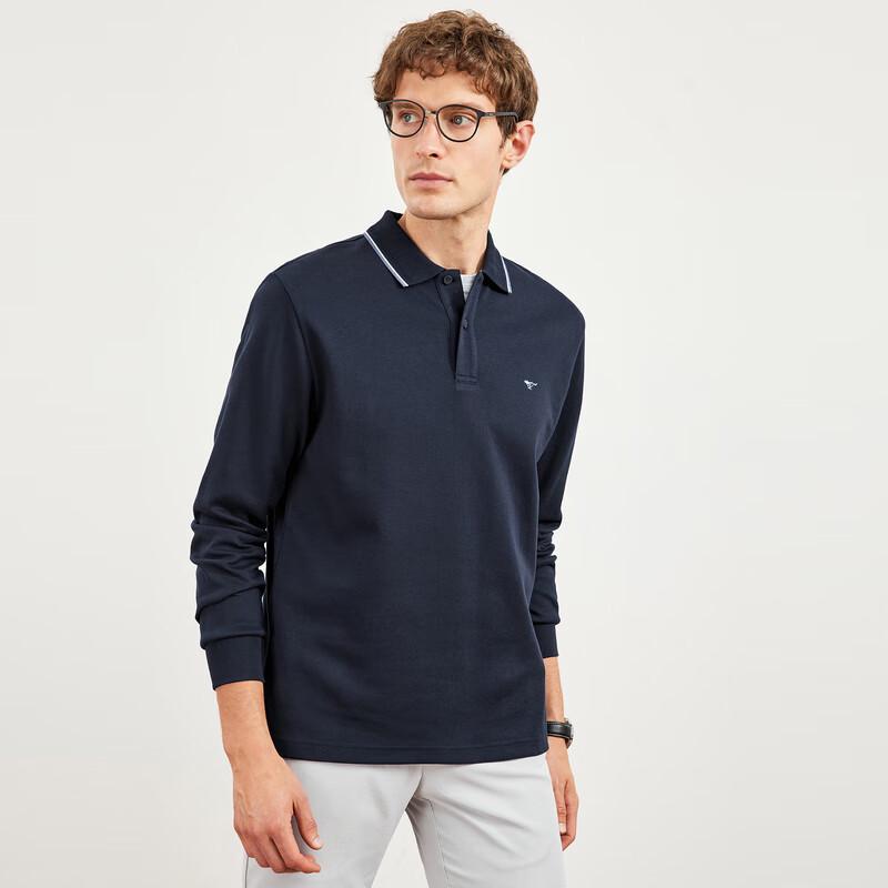 Qipiwang Men's Volcanic Rock Long-Sleeve Polo Shirt