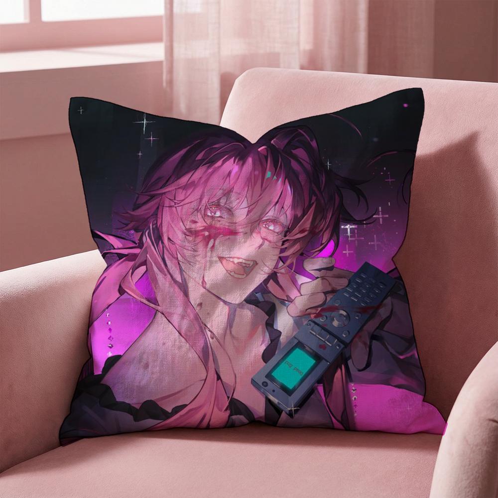 M-Mirai N-Nikki Cushion Cover Multi-Scene Pillow Cover for Home & Car - Reversible, Soft & Durable for Daily Use