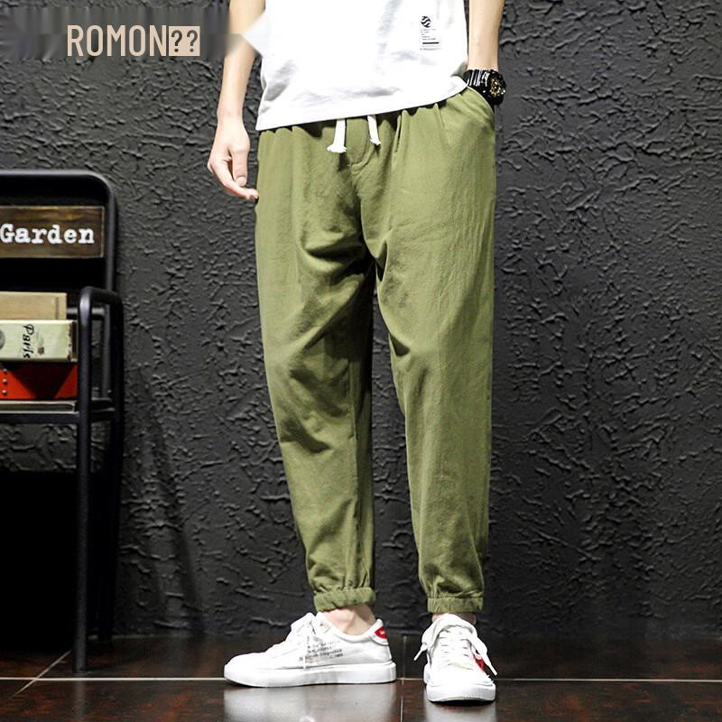 Romon Men s Chinese Style Cotton Harem Pants 2XL