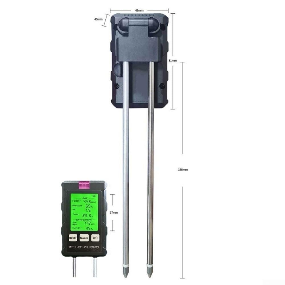 Six-in-one Hygrometer Sunlight PH Meter Temperature Humidity Soil Fertility Garden Plant Flower Moisture Meter Soil Humidity Detector