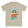 Men's T-Shirts Crayon Shin-chan Hohhoi Casual Cotton Tees Short Sleeve Funny Cute Celebration T Shirts O Neck Clothing Classic