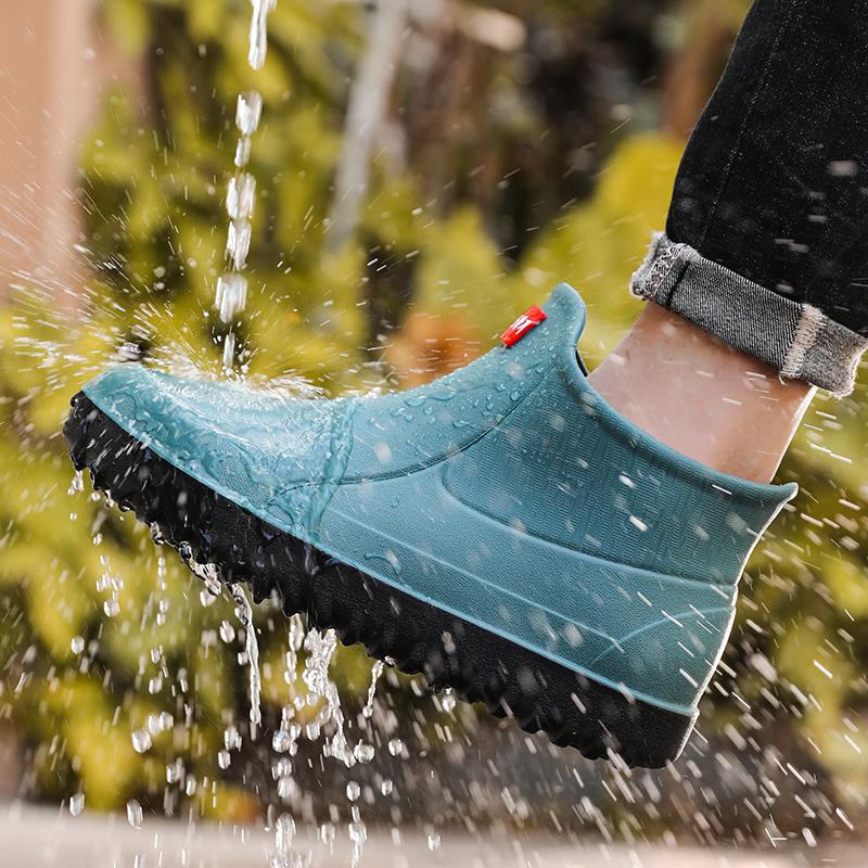 

Black rain boots for men 2025 new four-season waterproof outdoor camping leisure fishing shoes short-tube car wash work shoes 46