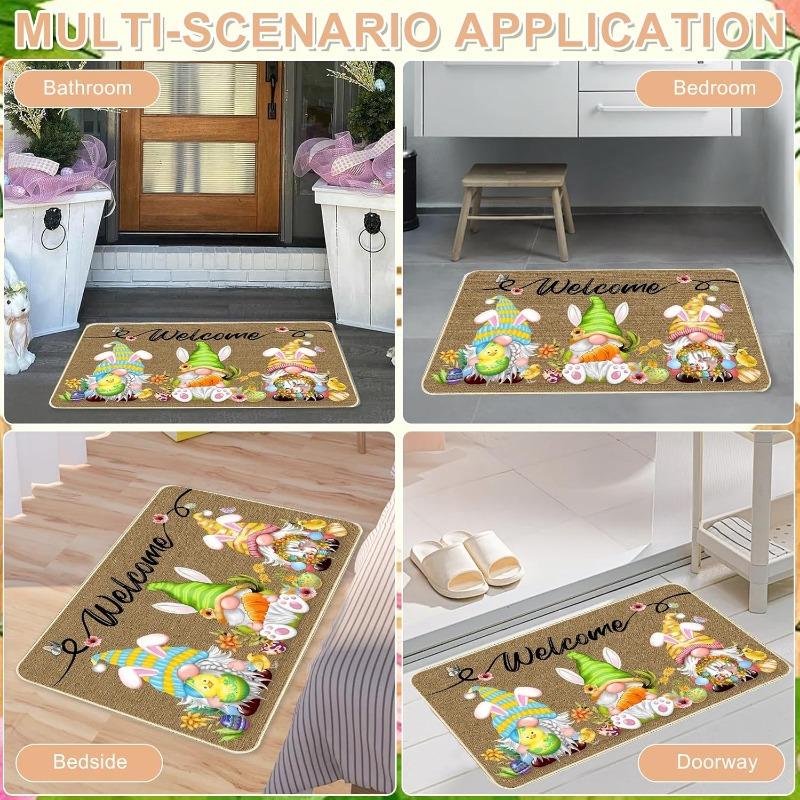 Easter Door Mats, Easter Decoration, Welcome Mats for Indoor and Outdoor Easter Decoration, Easter Bunny, Spring, Bunny Door Mat, Carpet, Home Decor