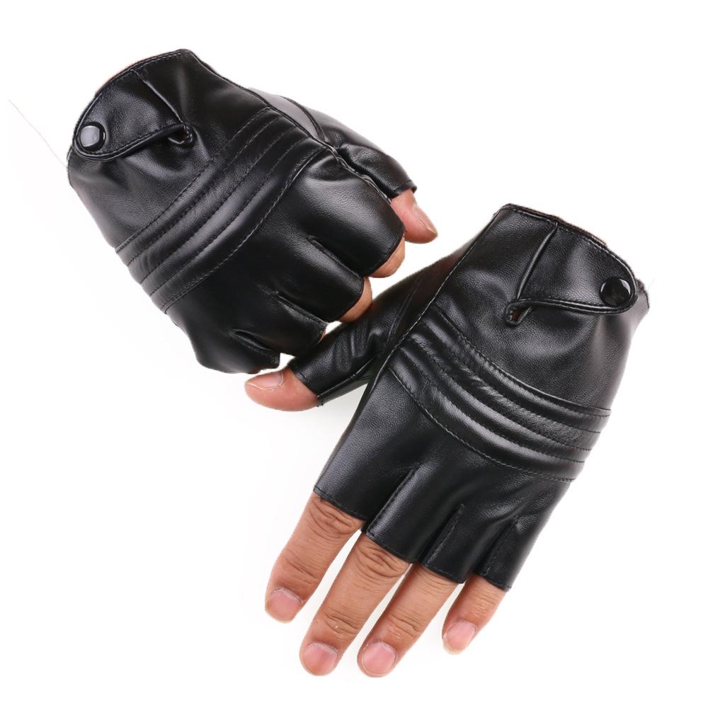 Outdoor Cycling Leather Gloves New Style Men and Women Sports Half Finger Gloves Tactical Dance Fitness Imitation Leather PU Gloves